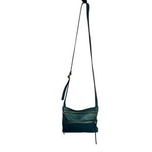 Vintage Hobo Leather Crossbody Shoulder Bag‎ Purse Blue Boho Hippie Y2K Casual